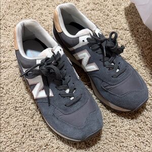 Gray Sneakers with pink and White New Balance 574 Casual Shoes